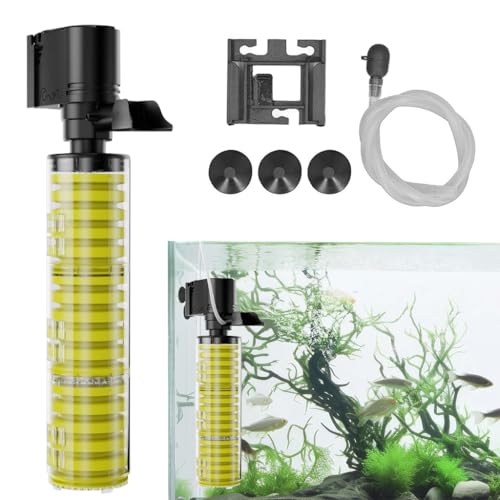 Qpets Aquarium Filter Multi Filtration Stage Fish Tank Filtration Pump 25W Submersible Low Noise Aquarium Filter Wall Mount Suction Cup Fish Tank Water Filter for 150-260L Fish Tank Qpets Aquarium Filter Multi Filtration Stage Fish Tank Filtration Pump 25W Submersible Low Noise Aquarium Filter Wall Mount Suction Cup Fish Tank Water Filter for 150-260L Fish Tank
